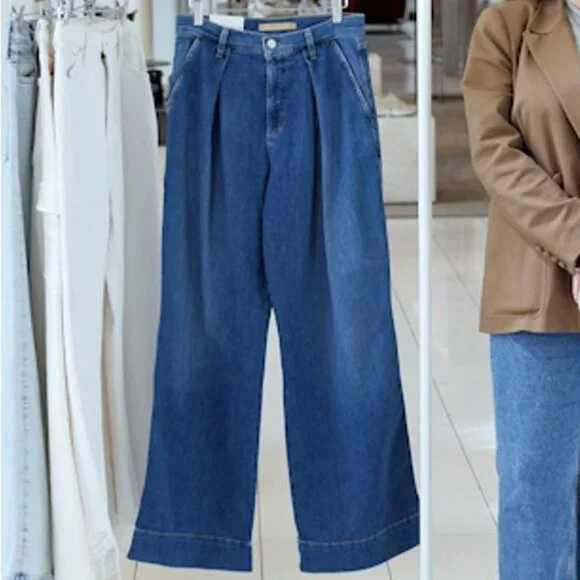 NEW JOE'S The Pleated Denim Trousers Medium Wash for women 764mn - Picture 9 of 10